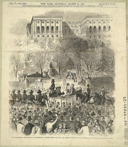 Buchanan and Lincoln on way to the Capitol