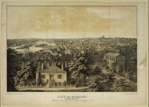 View of Richmond from the church hill - 1851