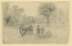 Part of 2nd US Cavlry at Falls Church 7-1-1861