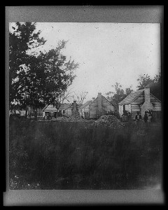 Port Royal, South Carolina. Slaves quarters April 1862