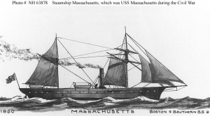 The Massachusetts before conversion to a navy gunboat