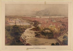 Birds eye view of Philadelphia & centennial grounds (c. 1875; LOC - LC-DIG-pga-00098)
