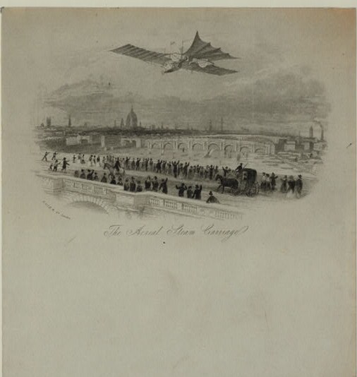 The aerial steam carriage (ca. 1843; LOC - LC-DIG-ppmsca-02570) The aerial steam carriage (ca. 1843; LOC - LC-DIG-ppmsca-02570)