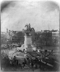 Unveiling of the statue of George Washington by Thomas Crawford, in Richmond, Virginia, Feb. 22, 1852 (1852 Feb. 22; LOC - LC-USZ62-20438)
