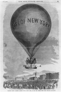 Professor (Thaddeus S.C.) Lowe's mammoth balloon, CITY OF NEW YORK, as she will apepar when fully inflated (Frank Leslie's 1859 Nov. 19; LOC - LC-USZ62-42864)