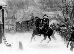 Washington at the Battle of Trenton. An engraving by Illman Brothers. From painting by E.L. Henry.
