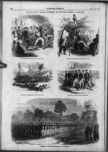 The Eleventh Indiana Regiment of Zouaves... (Harper's Weekly, 1861 July 20; LOC: LC-USZ62-55174)