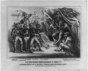 The Southern Confederacy a fact!!! Acknowledged by a might prince and faithful ally (Philada. : L. Hough Publ., 1861; LOC: LC-USZ62-89624)