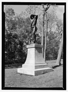 CONFEDERATE SOLDIER MONUMENT, "THE LOOKOUT," FRONT AND SIDE ELEVATIONS. VIEW TO SOUTHWEST. - Confederate Stockade Cemetery, Johnson's Island, Sandusky, Erie County, OH (2006; LOC: HALS OH-1-7)