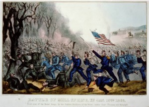 Battle of Mill Spring, Ky. Jan 19th 1862 (Currier & Ives, (1862?); LOC: LC-USZC2-1959)