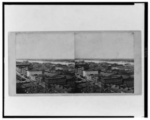 Aerial view of commercial district of St. Louis, Missouri (between 1862 and 1868; LOC: LC-USZ62-127589)