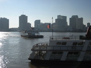 The Algiers/Canal Street Ferry across the Mississippi River, New Orleans.