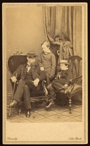 Willie and Tad Lincoln, sons of President Abraham Lincoln, with their cousin Lockwood Todd (1861; LOC: LC-DIG-ppmsca-19235)