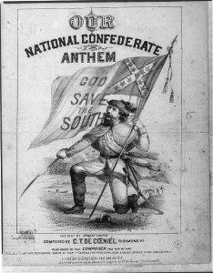 Our national Confederate anthem (One of the rare illustrated sheet music covers issued under the Confederacy 1862; LOC: LC-USZ62-33407)