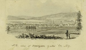 N.E.View of PENN YAN, Yates Co., N.Y. (circa 1856-1860) By John Warner Barber