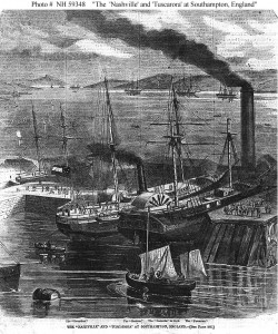 The 'Nashville' and 'Tuscarora' at Southampton (Harper's Weekly 1862; U.S. Naval Historical Center Photograph.)