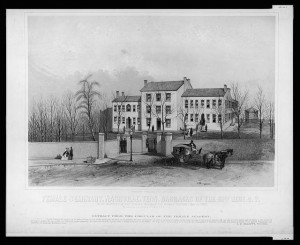Female Seminary, Nashville, Tenn., barracks of the 51st regt. O.V. ... March, 1862 (Middleton, Strobridge & Co., lithographer 1862; LOC: LC-USZ62-135813)