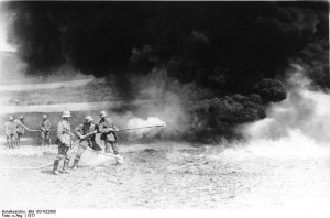 German flamethrowers during the First World War in the Western Front, 1917