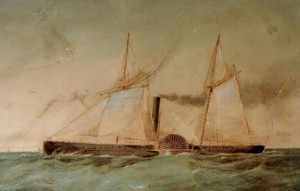 USS Octorara (1862-1866)  Watercolor by Alex Stuart.  Courtesy of the Navy Art Collection, Washington, DC.  U.S. Naval Historical Center Photograph.
