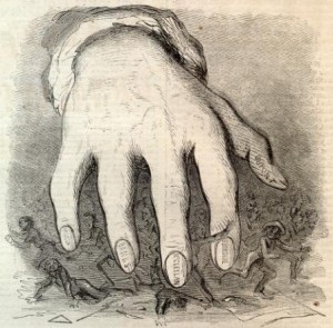 The Hand Closing (http://www.sonofthesouth.net/leefoundation/civil-war/1862/april/civil-war-cartoons.htm)