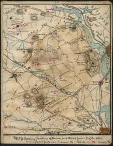 Map showing positions of Union and Rebel forces Septr 1861 by Robert Knox Sneden (gvhs01 vhs00064 http://hdl.loc.gov/loc.ndlpcoop/gvhs01.vhs00064)