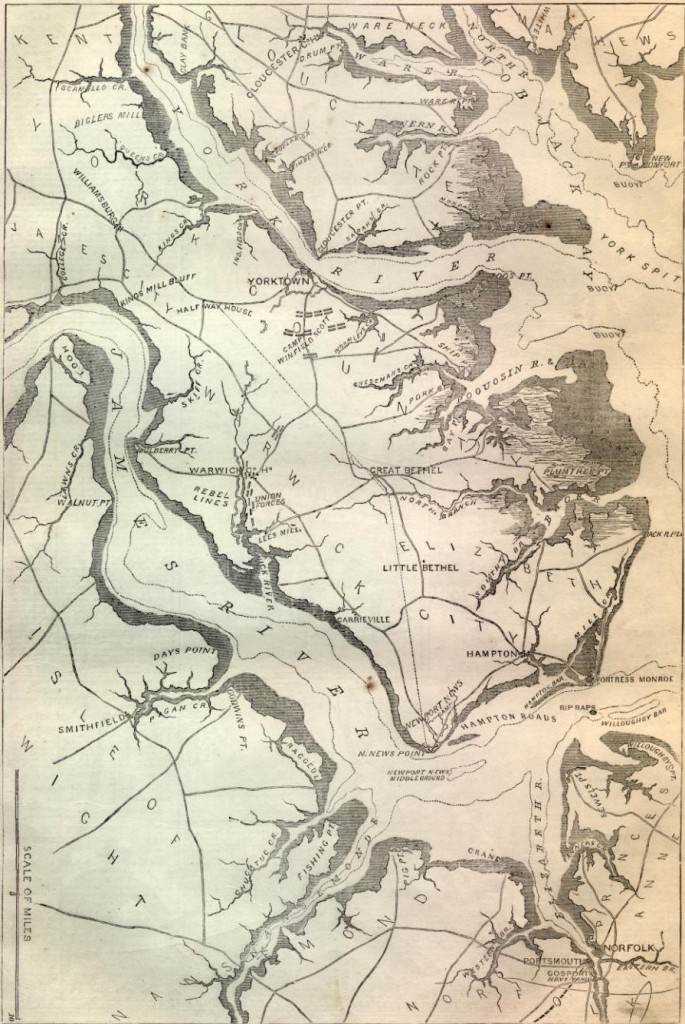 yorktown-map Harper's Weekly 5-3-1862