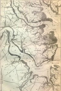 GENERAL MAP OF THE SEAT OF WAR IN VIRGINIA, SHOWING THE ROAD TO RICHMOND.  (Harper's Weekly 4-19-1862)