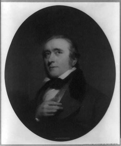 Thomas Babington Macaulay, 1800-1859, head-and-shoulders portrait, facing left (Reproduction of painting by Thomas Inman, c.1913; LOC: LC-USZ62-47812)