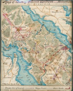 Map of country between Yorktown and Williamsbu[rg] in Virginia by Robert Knox Sneden (LOC: gvhs01 vhs00018 http://hdl.loc.gov/loc.ndlpcoop/gvhs01.vhs00018 )