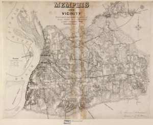 Memphis and vicinity / surveyed and drawn by order of Maj. Genl. W. T. Sherman, by Lieuts. Pitzman & Frick, Topographical Engineers. (186-; http://hdl.loc.gov/loc.gmd/g3964m.cws00168)