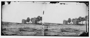 Fair Oaks, Virginia. Rear view of old frame house, orchard, and well at Seven Pines. Over 400 soldiers were buried here after the battle of Fair Oaks (1862 June; LOC: LC-DIG-cwpb-00189)