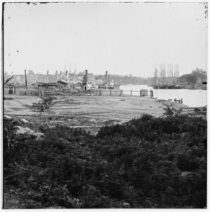 Richmond, Virginia. Wharf at Rocketts (1865 Apr; LOC: LC-DIG-cwpb-02717)