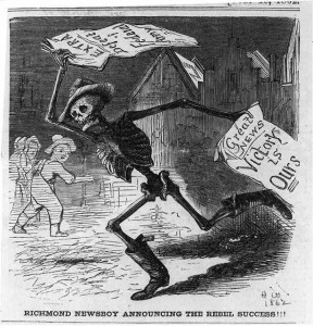 Richmond newsboy announcing the rebel success!!! (1862; LOC: LC-USZ62-72954)