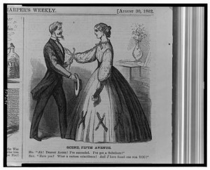 Scene, Fifth Avenue (Harper's Weekly August 30, 1862; LOC: LC-USZ62-127606)