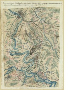 Map showing the Chicahominy [sic] and James rivers and from Richmond to Harrison's Landing, Va. From the official map made for Genl. Heintzelman by R.K. Sneden, Topgr. (gvhs01 vhs00007 http://hdl.loc.gov/loc.ndlpcoop/gvhs01.vhs00007)
