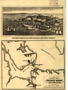 Map of Fortress Monroe and surroundings by Casimir Bohn, 1861; g3884h cw0544000 http://hdl.loc.gov/loc.gmd/g3884h.cw0544000 