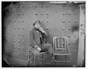 James River, Virginia. Captain W.N. Jeffers on deck of U.S.S. MONITOR (by James F. Gibson, 1862 July 9; LOC: LC-DIG-cwpb-01064)