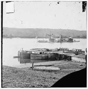 Aiken's Landing, Va. Double-turreted monitor U.S.S. Onondaga on the James (1864; LOC: LC-DIG-cwpb-10910)