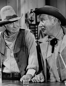 Walter Brennan and Edward Andrews from the television program The Guns of Will Sonnett. (1968