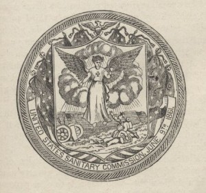 Seal of the United States Sanitary Commission from Roughing It, 1872 by True Williams