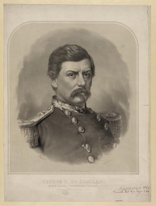 George B. McClellan. Major General commanding U.S. Army (Boston : Published by J.H. Bufford, c1862; LOC: LC-DIG-pga-00378)