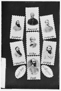 Rebel Army of Virginia: Longstreet, Beauregard, Breckenridge, Fitzhugh Lee, R.E. Lee, A.P. Hill, and Ewell (between 1860 and 1870; LOC: LC-DIG-cwpb-07618)