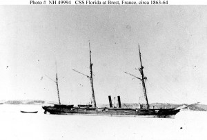 CSS Florida (1862-1864) Photograph taken at Brest, France, circa August 1863-February 1864. (U.S. Naval Historical Center Photograph.)
