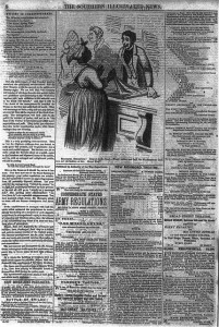 Shameful extortion (Wood engraving in Southern Illustrated News, 1861-64; LOC: LC-USZ62-47207)