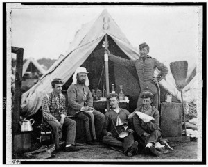 7th New York State Militia, Camp Cameron, D.C. (photographed 1861, printed later; LOC: LC-USZ62-105258)