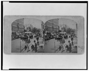 Busy street scene on Broadway, New York City (ca. 1862; LOC: LC-USZ62-125057)