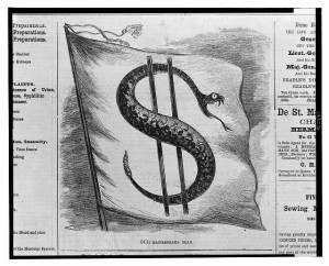 Our rattlesnake flag (Frank Leslie's illustrated newspaper, v. 12, no. 306 (1861 September 28), p. 320; LOC: LC-USZ62-133076)