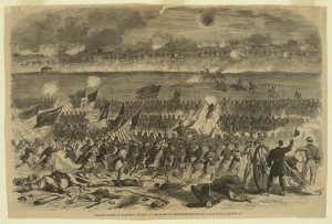 Gallant Charge of Humphrey's Division at the Battle of Fredericksburg (by  Alfred R. Waud, Harper's Weekly, January 10, 1863, p. 24-25; LOC:  LC-DIG-ppmsca-22479 )