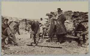 Camp of 110th Pennsylvania Inf'y near Falmouth, Va., Dec. 1862 (photographed 1862, [printed between 1880 and 1889]; LOC: LC-DIG-ppmsca-33114)