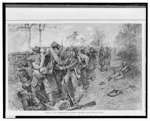 Cobb's and Kershaw's troops behind the stone wall (by Allen Christian redwood, c1894; LOC: LC-USZ62-134479)
